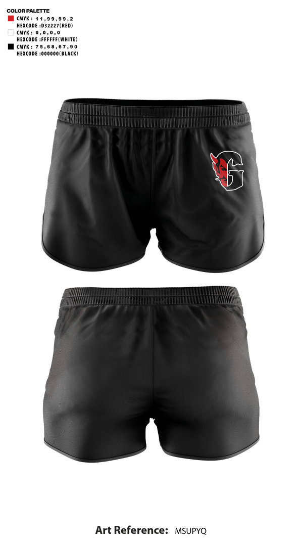 Womens Shorts, Glenwood Springs High School Cheer, Cheer, Teamtime, Team time, sublimation, custom sports apparel, team uniforms, spirit wear, spiritwear, sports uniforms, custom shirts, team store, custom team store, fundraiser sports, apparel fundraiser