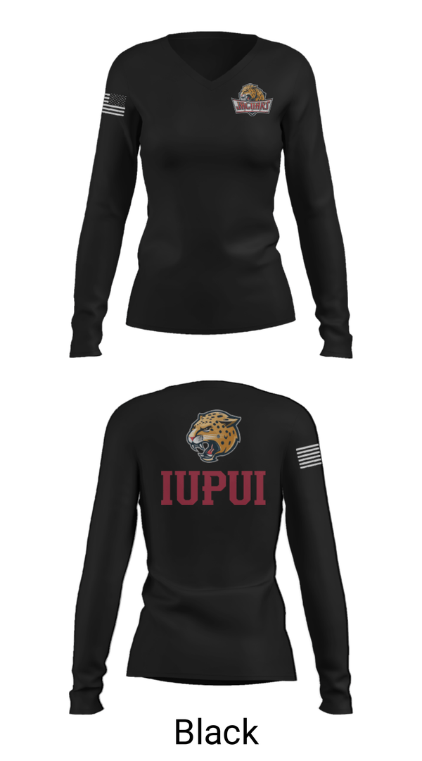 Women's Long Sleeve Vneck Shirt, University-Purdue University Track, Track & Field, Teamtime, Team time, sublimation, custom sports apparel, team uniforms, spirit wear, spiritwear, sports uniforms, custom shirts, team store, custom team store, fundraiser sports, apparel fundraiser