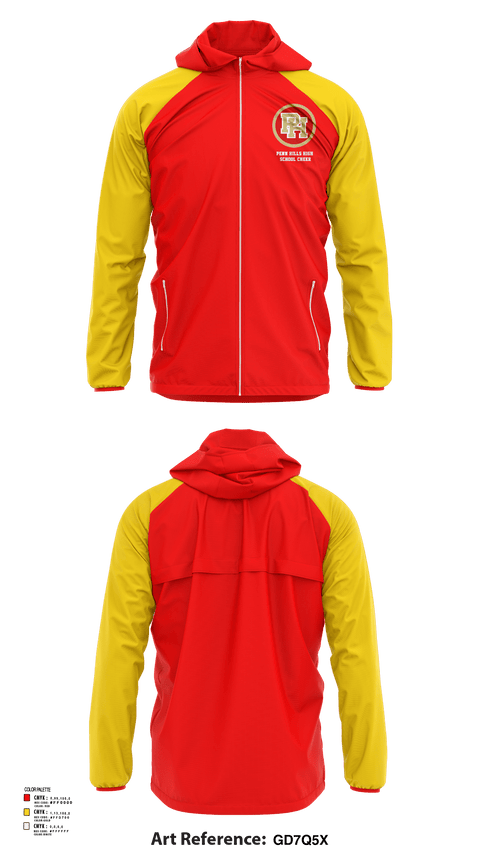 Windbreaker, Penn Hills High School Cheer, Cheer, Teamtime, Team time, sublimation, custom sports apparel, team uniforms, spirit wear, spiritwear, sports uniforms, custom shirts, team store, custom team store, fundraiser sports, apparel fundraiser