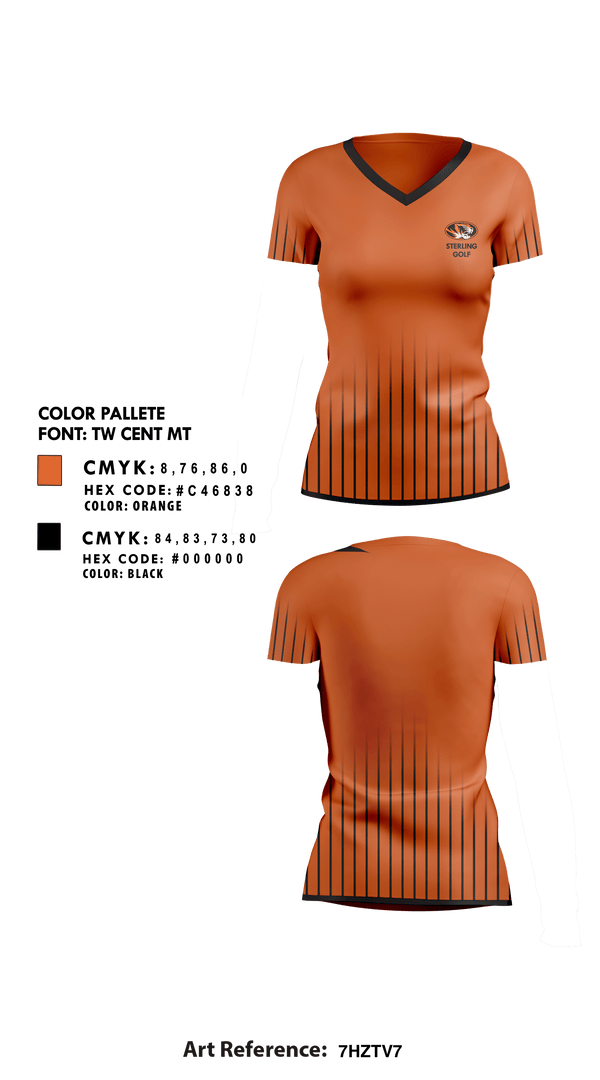 Womens Short Sleeve Vneck Shirt, Sterling High School Golf, Golf, Teamtime, Team time, sublimation, custom sports apparel, team uniforms, spirit wear, spiritwear, sports uniforms, custom shirts, team store, custom team store, fundraiser sports, apparel fundraiser