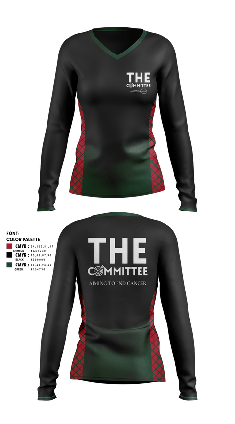 Women's Long Sleeve Vneck Shirt, The Committee, Cycling, Teamtime, Team time, sublimation, custom sports apparel, team uniforms, spirit wear, spiritwear, sports uniforms, custom shirts, team store, custom team store, fundraiser sports, apparel fundraiser