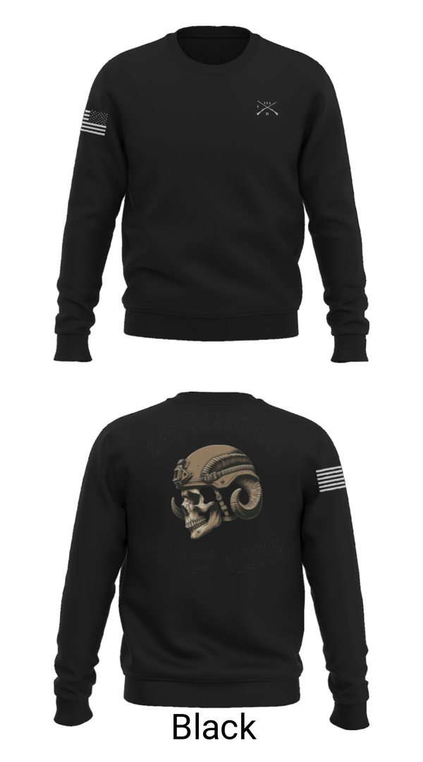 Crew Neck Sweatshirt, 3rd PLT Black Sheep, Army, Teamtime, Team time, sublimation, custom sports apparel, team uniforms, spirit wear, spiritwear, sports uniforms, custom shirts, team store, custom team store, fundraiser sports, apparel fundraiser