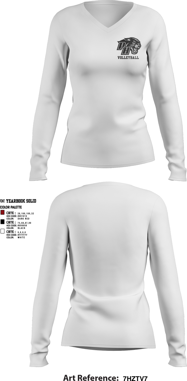 Womens Long Sleeve Vneck Shirt, Panthers Volleyball, Women's Volleyball, Teamtime, Team time, sublimation, custom sports apparel, team uniforms, spirit wear, spiritwear, sports uniforms, custom shirts, team store, custom team store, fundraiser sports, apparel fundraiser