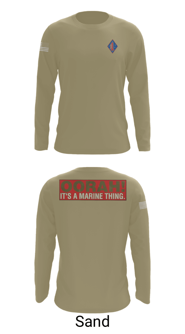Long Sleeve Performance Shirt, 1st Marine Regiment, Marines, Teamtime, Team time, sublimation, custom sports apparel, team uniforms, spirit wear, spiritwear, sports uniforms, custom shirts, team store, custom team store, fundraiser sports, apparel fundraiser