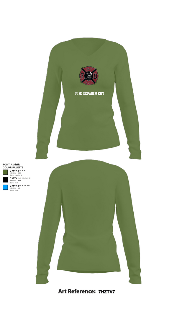 Women's Long Sleeve Vneck Shirt, 386th ECES/CEF, Fire Department, Teamtime, Team time, sublimation, custom sports apparel, team uniforms, spirit wear, spiritwear, sports uniforms, custom shirts, team store, custom team store, fundraiser sports, apparel fundraiser