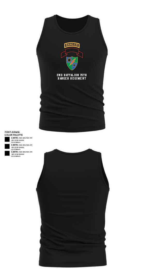 Tank Top, 2nd Battalion 75th Ranger Regiment, , Teamtime, Team time, sublimation, custom sports apparel, team uniforms, spirit wear, spiritwear, sports uniforms, custom shirts, team store, custom team store, fundraiser sports, apparel fundraiser