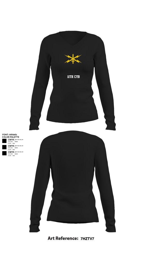 Womens Long Sleeve Vneck Shirt, 11th CYB, , Teamtime, Team time, sublimation, custom sports apparel, team uniforms, spirit wear, spiritwear, sports uniforms, custom shirts, team store, custom team store, fundraiser sports, apparel fundraiser