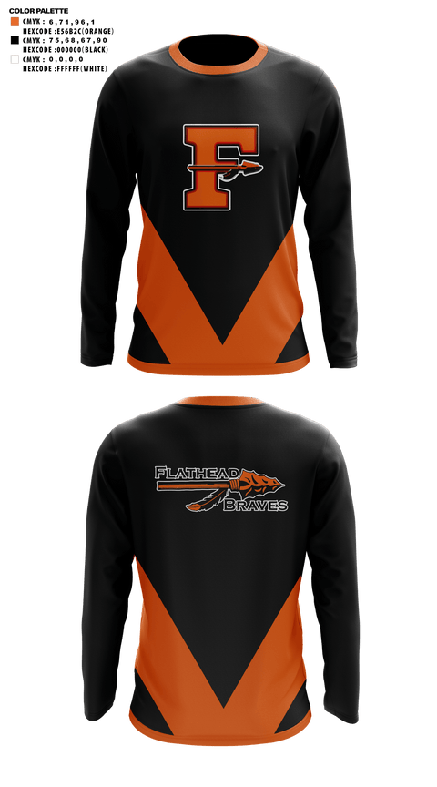 Long Sleeve Performance Shirt, Flathead High School Cheer, Cheer, Teamtime, Team time, sublimation, custom sports apparel, team uniforms, spirit wear, spiritwear, sports uniforms, custom shirts, team store, custom team store, fundraiser sports, apparel fundraiser