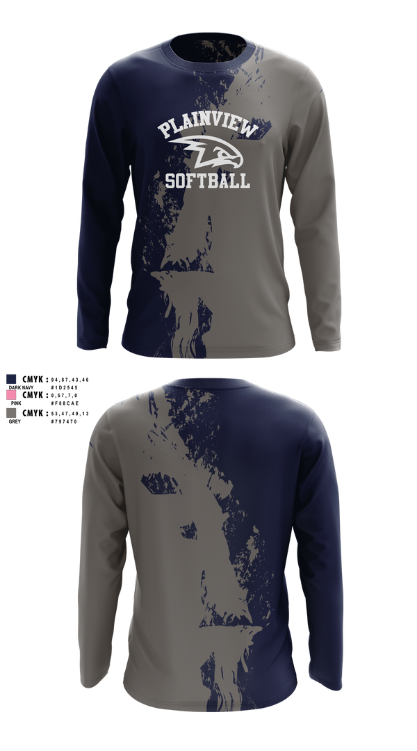 Long Sleeve Performance Shirt, Plainview Softball, Softball, Teamtime, Team time, sublimation, custom sports apparel, team uniforms, spirit wear, spiritwear, sports uniforms, custom shirts, team store, custom team store, fundraiser sports, apparel fundraiser