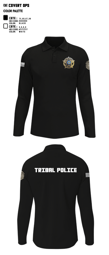 Long Sleeve Performance Polo, Eastern Shawnee Tribal Police, Police, Teamtime, Team time, sublimation, custom sports apparel, team uniforms, spirit wear, spiritwear, sports uniforms, custom shirts, team store, custom team store, fundraiser sports, apparel fundraiser