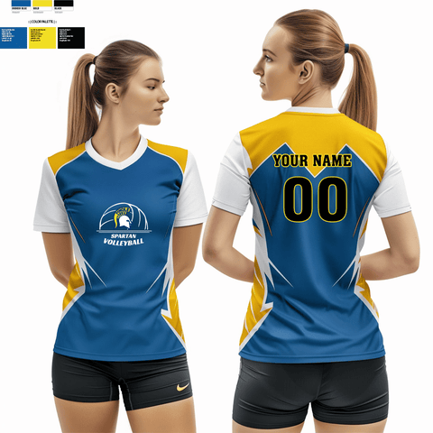 Short Sleeve Performance Shirt, Spartans, Women's Volleyball, Teamtime, Team time, sublimation, custom sports apparel, team uniforms, spirit wear, spiritwear, sports uniforms, custom shirts, team store, custom team store, fundraiser sports, apparel fundraiser