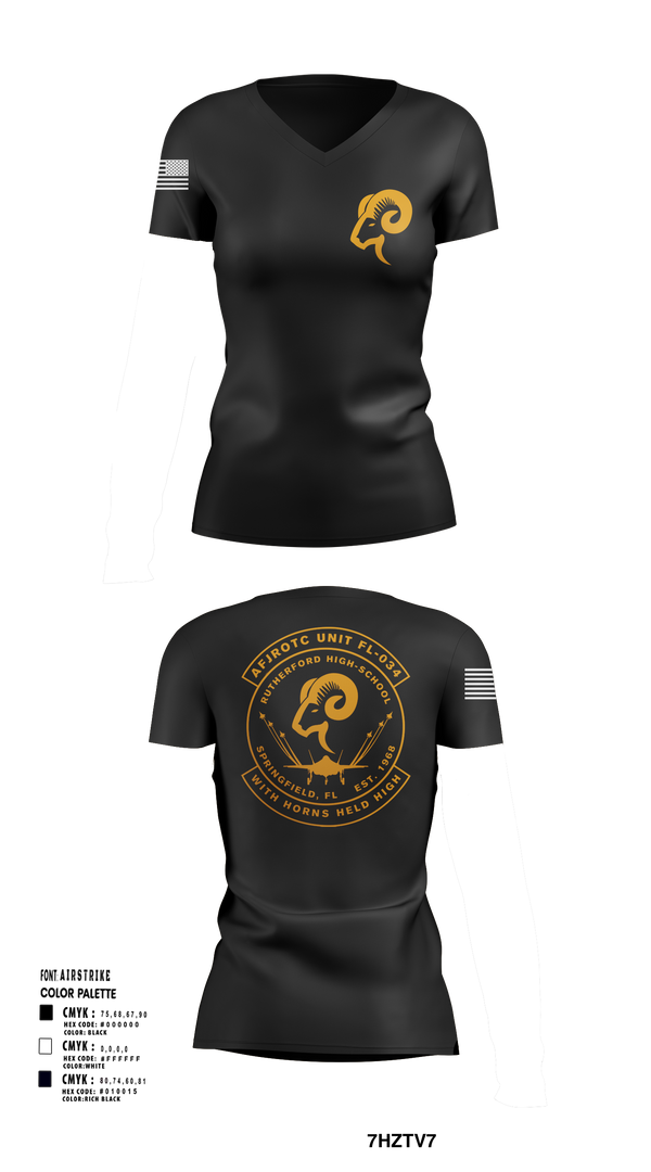 Womens Short Sleeve Vneck Shirt, AFJROTC FL-034, Air Force, Teamtime, Team time, sublimation, custom sports apparel, team uniforms, spirit wear, spiritwear, sports uniforms, custom shirts, team store, custom team store, fundraiser sports, apparel fundraiser