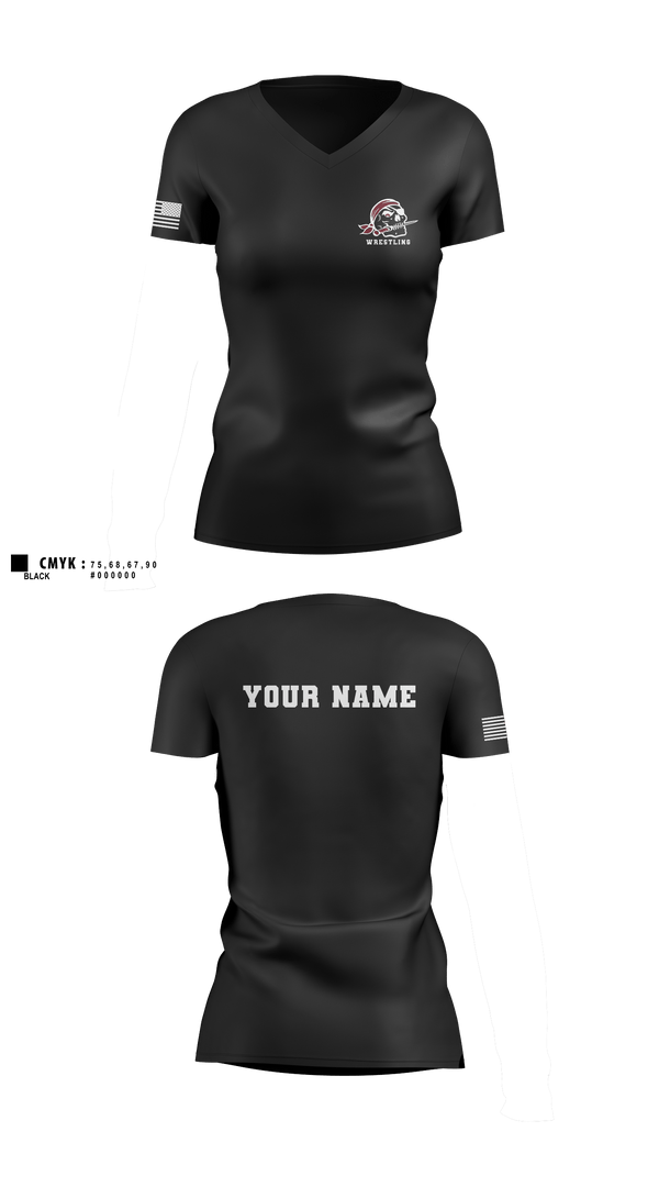 Womens Short Sleeve Vneck Shirt, Braden River High School Wrestling, Wrestling, Teamtime, Team time, sublimation, custom sports apparel, team uniforms, spirit wear, spiritwear, sports uniforms, custom shirts, team store, custom team store, fundraiser sports, apparel fundraiser