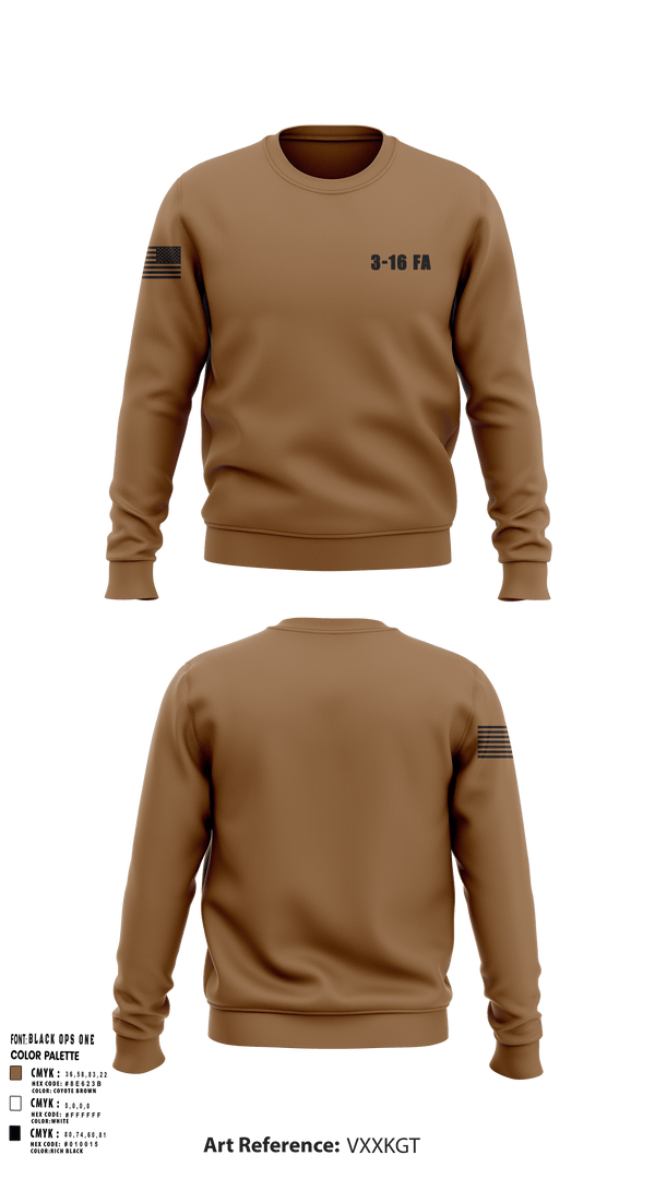 Crew Neck Sweatshirt, 3-16 FA, Army, Teamtime, Team time, sublimation, custom sports apparel, team uniforms, spirit wear, spiritwear, sports uniforms, custom shirts, team store, custom team store, fundraiser sports, apparel fundraiser