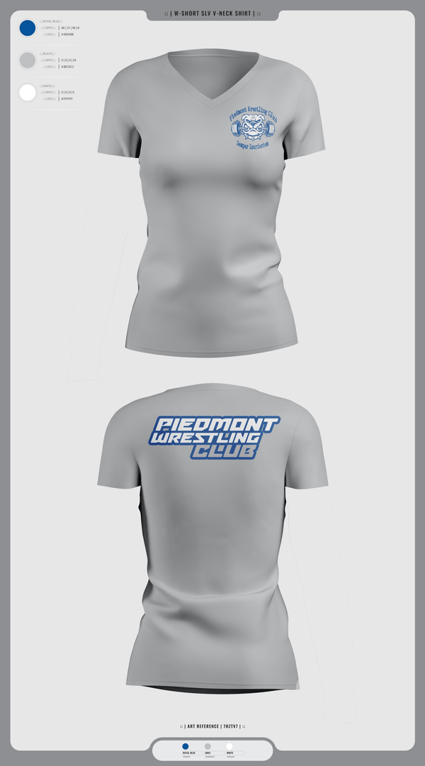 Womens Short Sleeve Vneck Shirt, Piedmont Youth Wrestling, Wrestling, Teamtime, Team time, sublimation, custom sports apparel, team uniforms, spirit wear, spiritwear, sports uniforms, custom shirts, team store, custom team store, fundraiser sports, apparel fundraiser