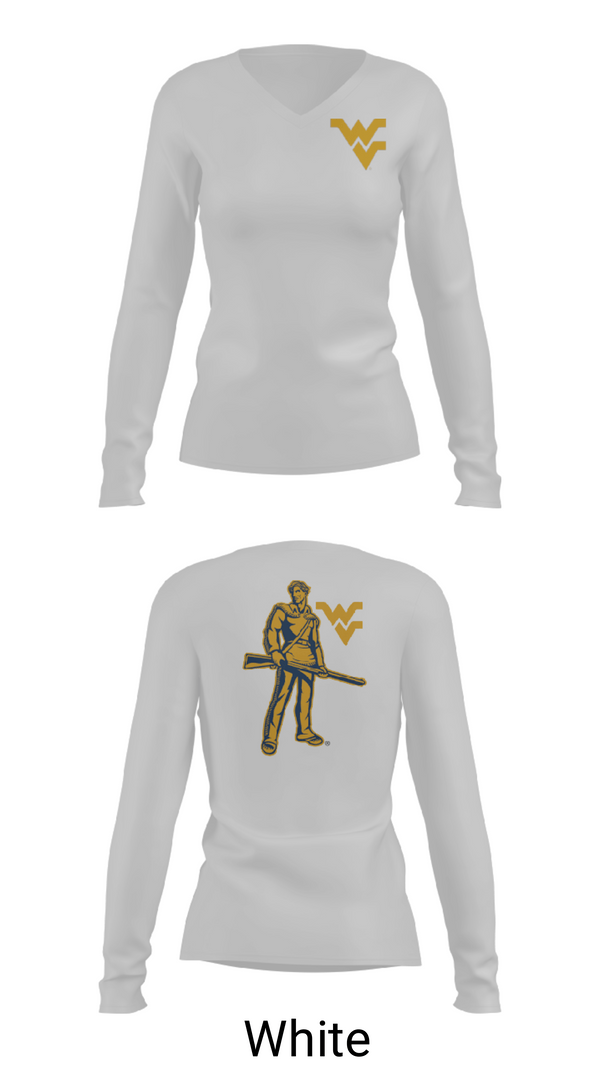 Women's Long Sleeve Vneck Shirt, West Virginia University Track, Track & Field, Teamtime, Team time, sublimation, custom sports apparel, team uniforms, spirit wear, spiritwear, sports uniforms, custom shirts, team store, custom team store, fundraiser sports, apparel fundraiser