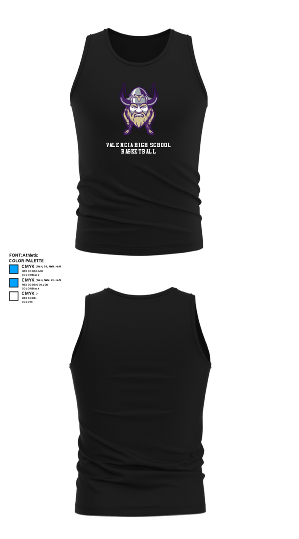 Tank Top, Valencia High School Basketball, Men's Basketball, Teamtime, Team time, sublimation, custom sports apparel, team uniforms, spirit wear, spiritwear, sports uniforms, custom shirts, team store, custom team store, fundraiser sports, apparel fundraiser