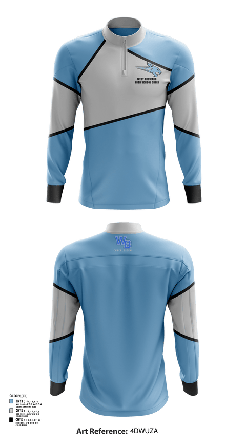 Quarter Zip Jacket, West Broward High School Cheer, Cheer, Teamtime, Team time, sublimation, custom sports apparel, team uniforms, spirit wear, spiritwear, sports uniforms, custom shirts, team store, custom team store, fundraiser sports, apparel fundraiser
