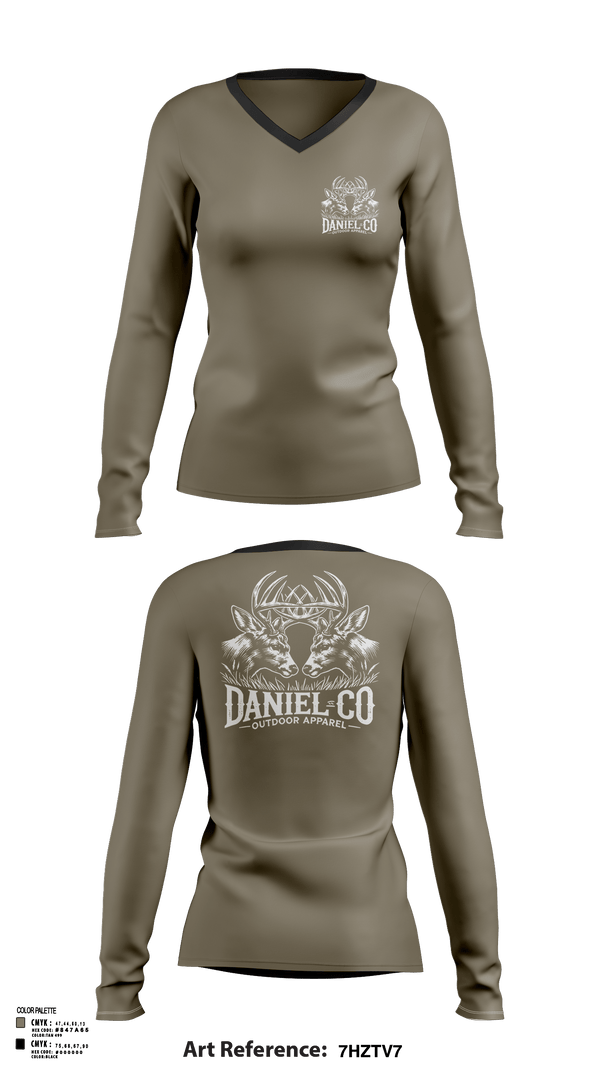 Womens Long Sleeve Vneck Shirt, Daniel Co, , Teamtime, Team time, sublimation, custom sports apparel, team uniforms, spirit wear, spiritwear, sports uniforms, custom shirts, team store, custom team store, fundraiser sports, apparel fundraiser