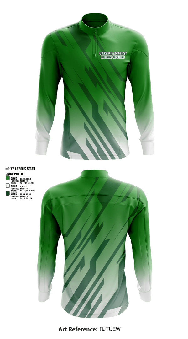 Quarter Zip Jacket, Franklin Academy Huskies, Bowling, Teamtime, Team time, sublimation, custom sports apparel, team uniforms, spirit wear, spiritwear, sports uniforms, custom shirts, team store, custom team store, fundraiser sports, apparel fundraiser