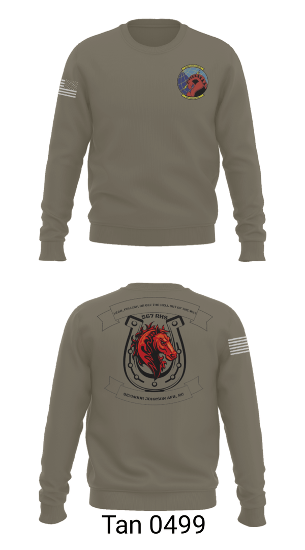 Crew Neck Sweatshirt, 567 red horse, Air Force, Teamtime, Team time, sublimation, custom sports apparel, team uniforms, spirit wear, spiritwear, sports uniforms, custom shirts, team store, custom team store, fundraiser sports, apparel fundraiser