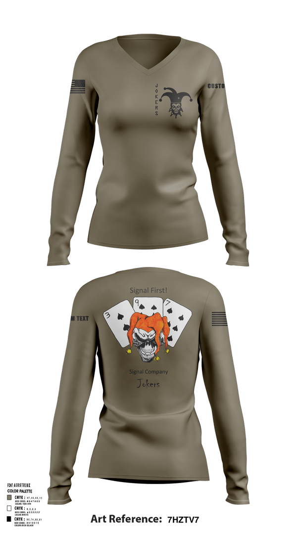 Womens Long Sleeve Vneck Shirt 1, 397TH SC, Army, Teamtime, Team time, sublimation, custom sports apparel, team uniforms, spirit wear, spiritwear, sports uniforms, custom shirts, team store, custom team store, fundraiser sports, apparel fundraiser