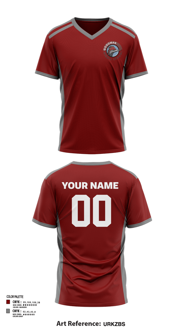 Mens Soccer Jersey, Goodman Middle School Soccer, Men's Soccer, Teamtime, Team time, sublimation, custom sports apparel, team uniforms, spirit wear, spiritwear, sports uniforms, custom shirts, team store, custom team store, fundraiser sports, apparel fundraiser