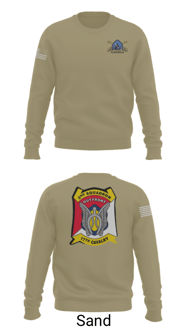 Crew Neck Sweatshirt, B Troop 2-17 Cav REGT, , Teamtime, Team time, sublimation, custom sports apparel, team uniforms, spirit wear, spiritwear, sports uniforms, custom shirts, team store, custom team store, fundraiser sports, apparel fundraiser