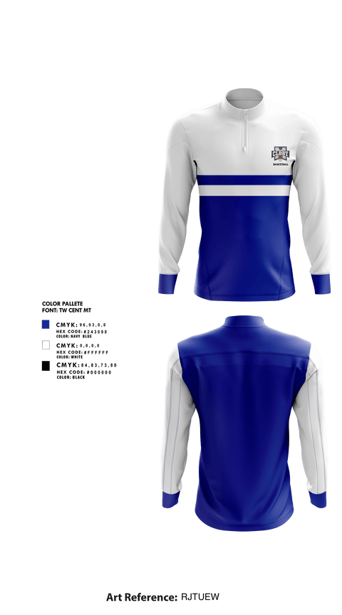 Quarter Zip Jacket, CLBBY Basketball, Men's Basketball, Teamtime, Team time, sublimation, custom sports apparel, team uniforms, spirit wear, spiritwear, sports uniforms, custom shirts, team store, custom team store, fundraiser sports, apparel fundraiser