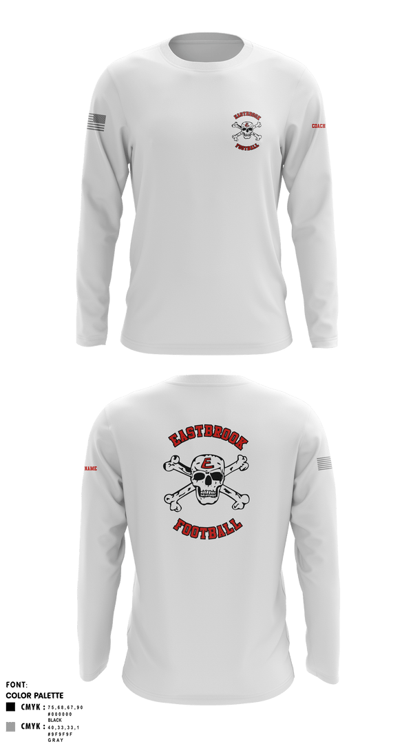 Long Sleeve Performance Shirt, Eastbrook Football, Army, Teamtime, Team time, sublimation, custom sports apparel, team uniforms, spirit wear, spiritwear, sports uniforms, custom shirts, team store, custom team store, fundraiser sports, apparel fundraiser
