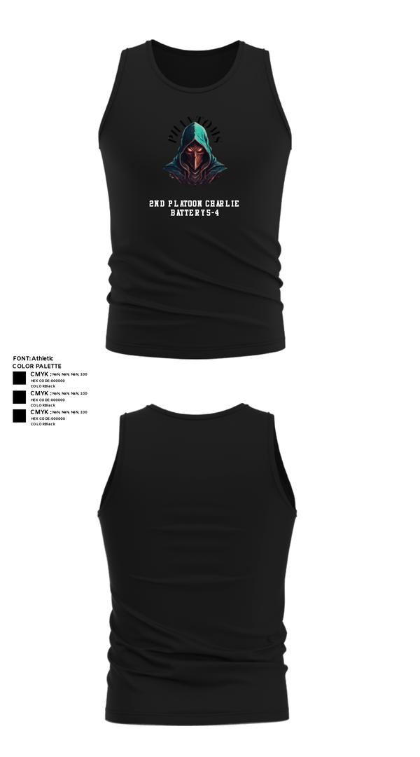 Tank Top, 2nd Platoon Charlie Battery 5-4, Army, Teamtime, Team time, sublimation, custom sports apparel, team uniforms, spirit wear, spiritwear, sports uniforms, custom shirts, team store, custom team store, fundraiser sports, apparel fundraiser