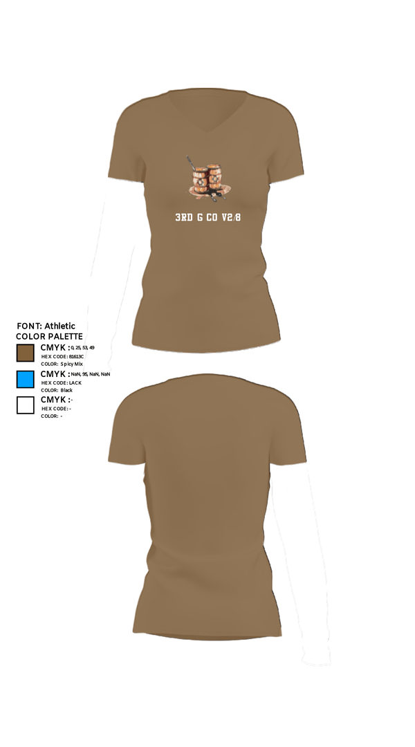 Womens Short Sleeve Vneck Shirt, 3rd G Co v2/8, Marines, Teamtime, Team time, sublimation, custom sports apparel, team uniforms, spirit wear, spiritwear, sports uniforms, custom shirts, team store, custom team store, fundraiser sports, apparel fundraiser