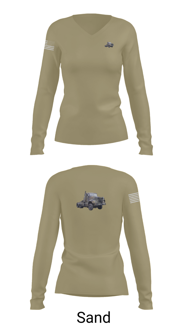 Womens Long Sleeve Vneck Shirt, 617th Transportation Company, Army, Teamtime, Team time, sublimation, custom sports apparel, team uniforms, spirit wear, spiritwear, sports uniforms, custom shirts, team store, custom team store, fundraiser sports, apparel fundraiser