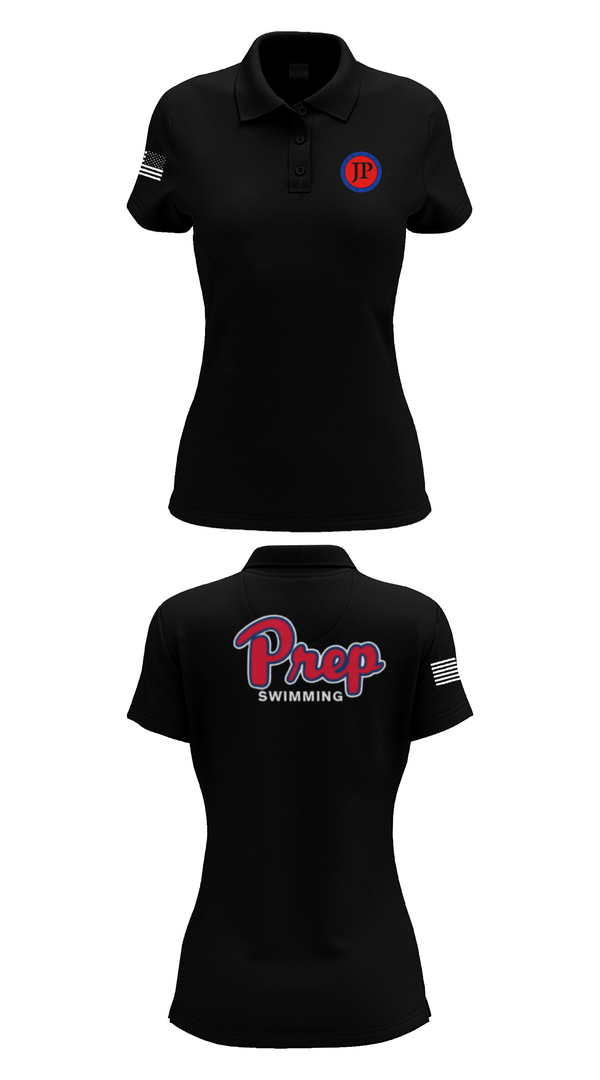 Womens Short Sleeve Performance Polo, Jackson Preparatory School Swimming, Swimming, Teamtime, Team time, sublimation, custom sports apparel, team uniforms, spirit wear, spiritwear, sports uniforms, custom shirts, team store, custom team store, fundraiser sports, apparel fundraiser