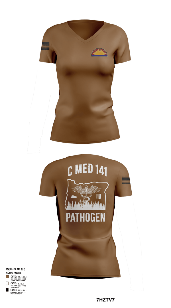 Womens Short Sleeve Vneck Shirt, C MED 141, National Guard, Teamtime, Team time, sublimation, custom sports apparel, team uniforms, spirit wear, spiritwear, sports uniforms, custom shirts, team store, custom team store, fundraiser sports, apparel fundraiser