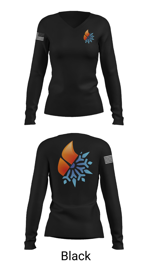 Womens Long Sleeve Vneck Shirt, Pointer services hvac, , Teamtime, Team time, sublimation, custom sports apparel, team uniforms, spirit wear, spiritwear, sports uniforms, custom shirts, team store, custom team store, fundraiser sports, apparel fundraiser