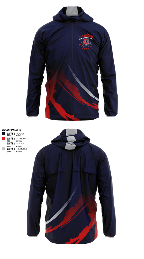 Windbreaker, Dinwiddie High School Wrestling, Wrestling, Teamtime, Team time, sublimation, custom sports apparel, team uniforms, spirit wear, spiritwear, sports uniforms, custom shirts, team store, custom team store, fundraiser sports, apparel fundraiser