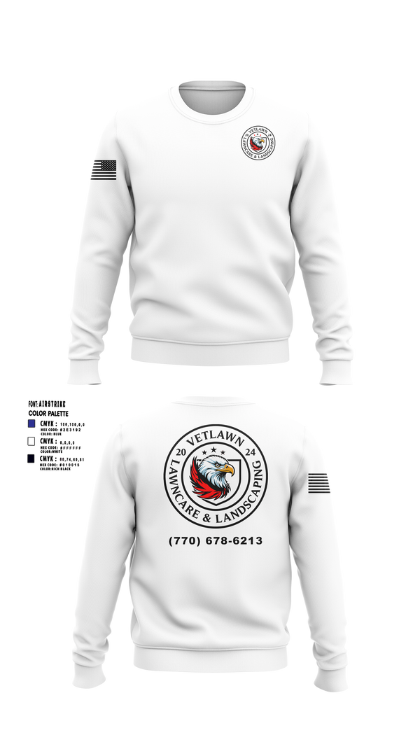 Crew Neck Sweatshirt, VetLawn, Army, Teamtime, Team time, sublimation, custom sports apparel, team uniforms, spirit wear, spiritwear, sports uniforms, custom shirts, team store, custom team store, fundraiser sports, apparel fundraiser