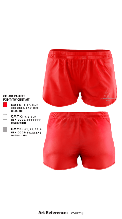 Womens Shorts, Atkinson County High School Cheer, Cheer, Teamtime, Team time, sublimation, custom sports apparel, team uniforms, spirit wear, spiritwear, sports uniforms, custom shirts, team store, custom team store, fundraiser sports, apparel fundraiser