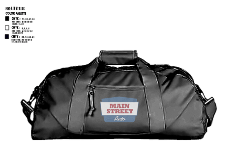 Duffle Bag, Main Street Automotive, , Teamtime, Team time, sublimation, custom sports apparel, team uniforms, spirit wear, spiritwear, sports uniforms, custom shirts, team store, custom team store, fundraiser sports, apparel fundraiser