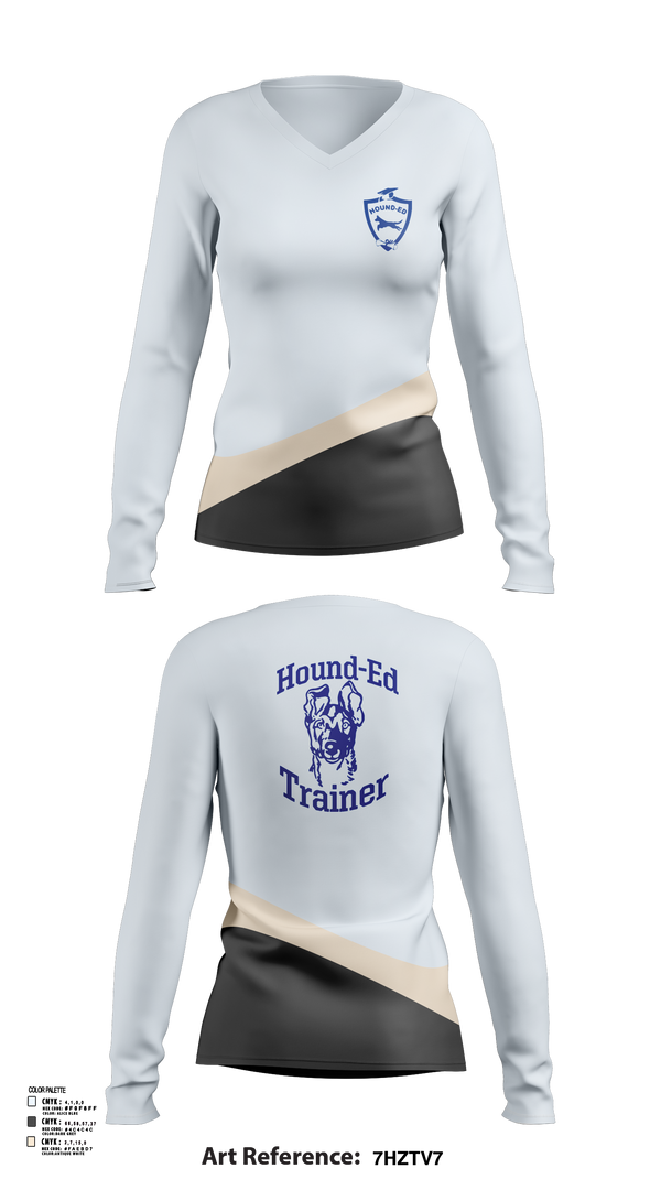 Womens Long Sleeve Vneck Shirt, Hounded, , Teamtime, Team time, sublimation, custom sports apparel, team uniforms, spirit wear, spiritwear, sports uniforms, custom shirts, team store, custom team store, fundraiser sports, apparel fundraiser