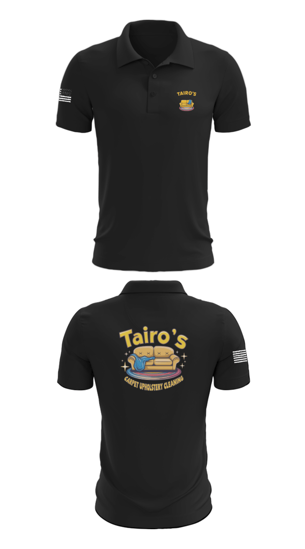 Short Sleeve Performance Polo, Tairo’s Carpet & Upholstery Cleaning, , Teamtime, Team time, sublimation, custom sports apparel, team uniforms, spirit wear, spiritwear, sports uniforms, custom shirts, team store, custom team store, fundraiser sports, apparel fundraiser