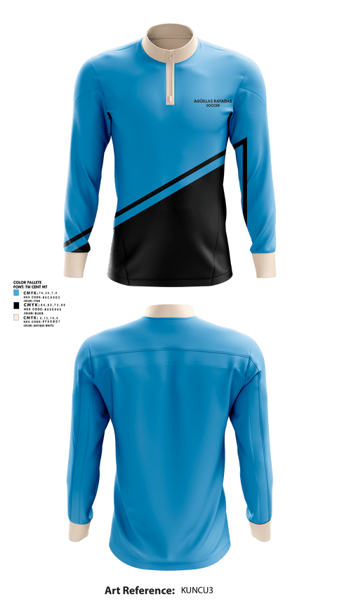 Quarter Zip Jacket, Agüillas Rayadas, Men's Soccer, Teamtime, Team time, sublimation, custom sports apparel, team uniforms, spirit wear, spiritwear, sports uniforms, custom shirts, team store, custom team store, fundraiser sports, apparel fundraiser