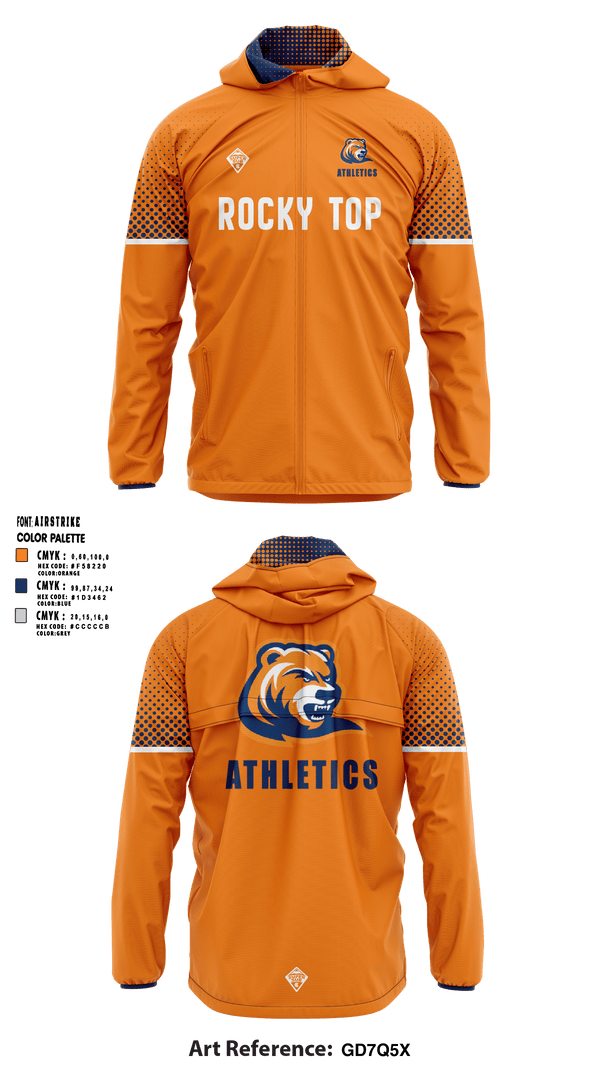 Windbreaker, Rocky Top MS, Spirit Store, Teamtime, Team time, sublimation, custom sports apparel, team uniforms, spirit wear, spiritwear, sports uniforms, custom shirts, team store, custom team store, fundraiser sports, apparel fundraiser