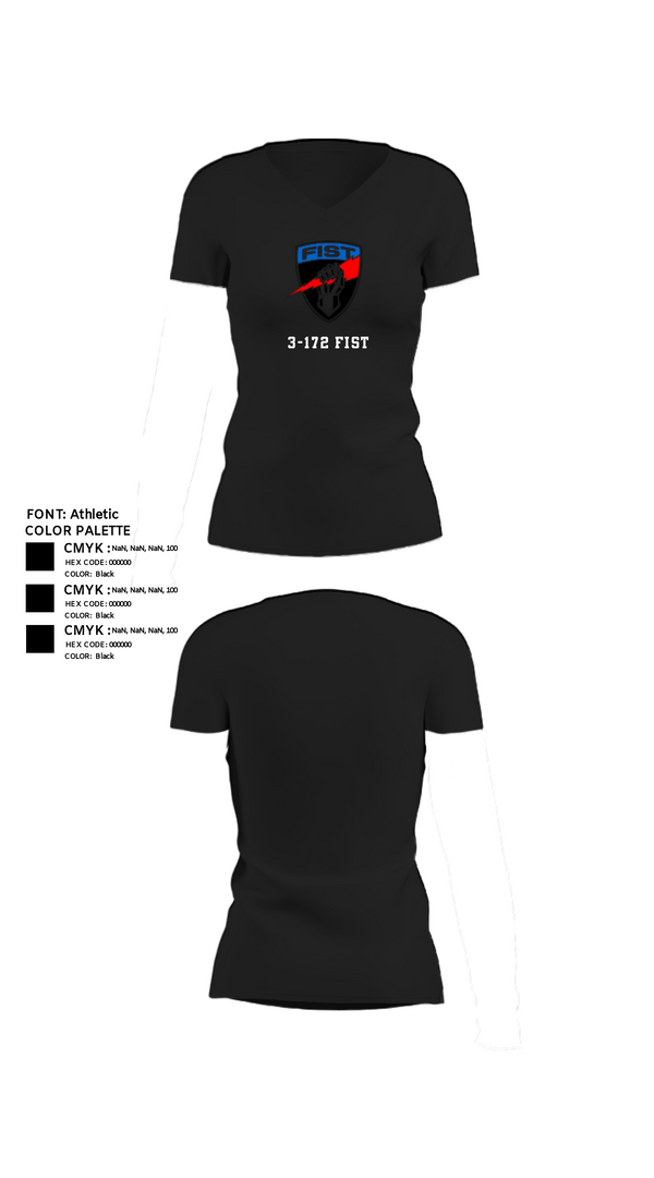Womens Short Sleeve Vneck Shirt, 3-172 FiST, Army, Teamtime, Team time, sublimation, custom sports apparel, team uniforms, spirit wear, spiritwear, sports uniforms, custom shirts, team store, custom team store, fundraiser sports, apparel fundraiser