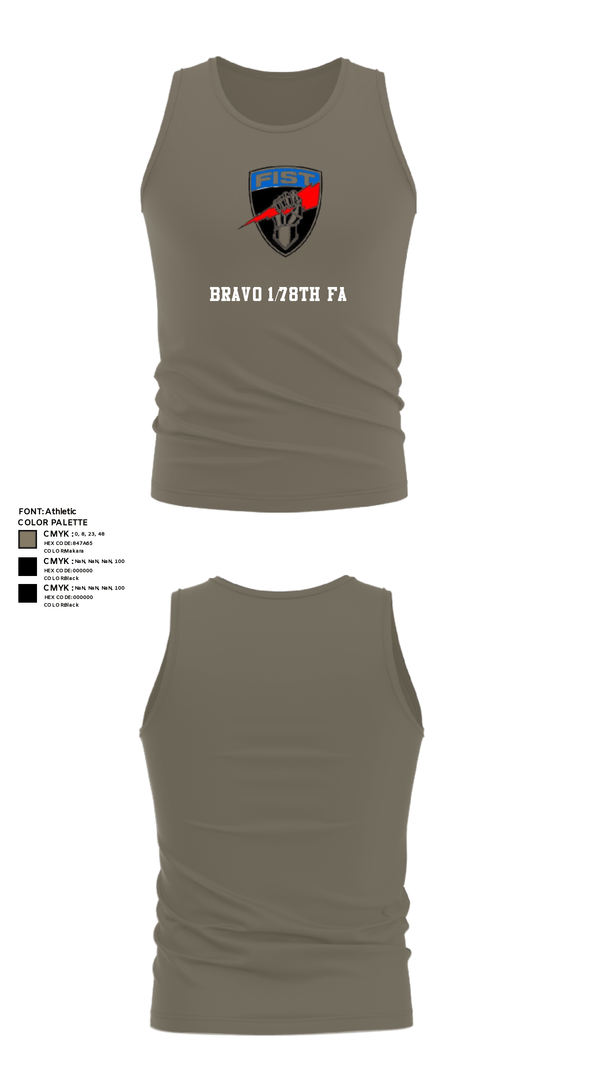 Tank Top, Bravo 1/78th FA, Army, Teamtime, Team time, sublimation, custom sports apparel, team uniforms, spirit wear, spiritwear, sports uniforms, custom shirts, team store, custom team store, fundraiser sports, apparel fundraiser