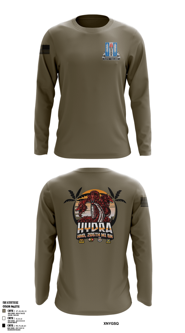 Long Sleeve Performance Shirt, HHD 205th MI BN, Army, Teamtime, Team time, sublimation, custom sports apparel, team uniforms, spirit wear, spiritwear, sports uniforms, custom shirts, team store, custom team store, fundraiser sports, apparel fundraiser