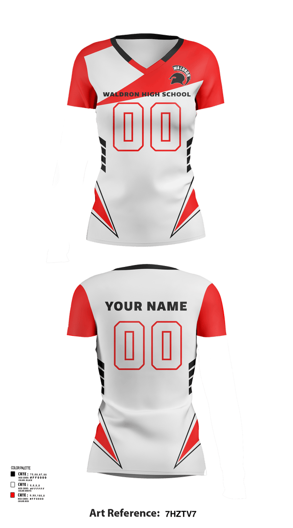 Women's Short Sleeve Vneck Shirt, Waldron High School Volleyball, Women's Volleyball, Teamtime, Team time, sublimation, custom sports apparel, team uniforms, spirit wear, spiritwear, sports uniforms, custom shirts, team store, custom team store, fundraiser sports, apparel fundraiser