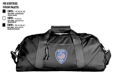 Duffle Bag, Medford Fire Department Juniors, Fire Department, Teamtime, Team time, sublimation, custom sports apparel, team uniforms, spirit wear, spiritwear, sports uniforms, custom shirts, team store, custom team store, fundraiser sports, apparel fundraiser