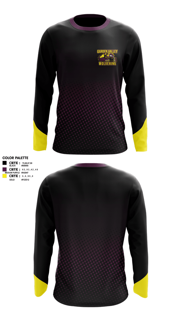 Long Sleeve Performance Shirt, Garden Valley Wolverines, Spirit Store, Teamtime, Team time, sublimation, custom sports apparel, team uniforms, spirit wear, spiritwear, sports uniforms, custom shirts, team store, custom team store, fundraiser sports, apparel fundraiser
